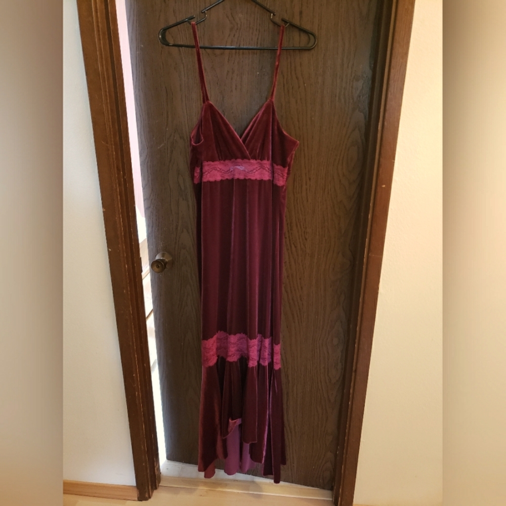 Velvet and lace dress